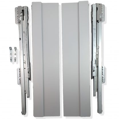 Ladeset GRASS Nova Pro SCALA, hoogte 122 mm. Kleur: Zilver. Volledig uitgetrokken gedempt, gesynchroniseerd, 40kg