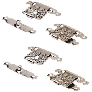 Set bestaande uit 4 stuks hoogwaardige SISO / UMAXO® sluitingen, voor kleine decoratieve doosjes, kistjes of juwelendoosjes. Minibar incl. Bevestigingsschroeven - Nikkel (30.00.050)