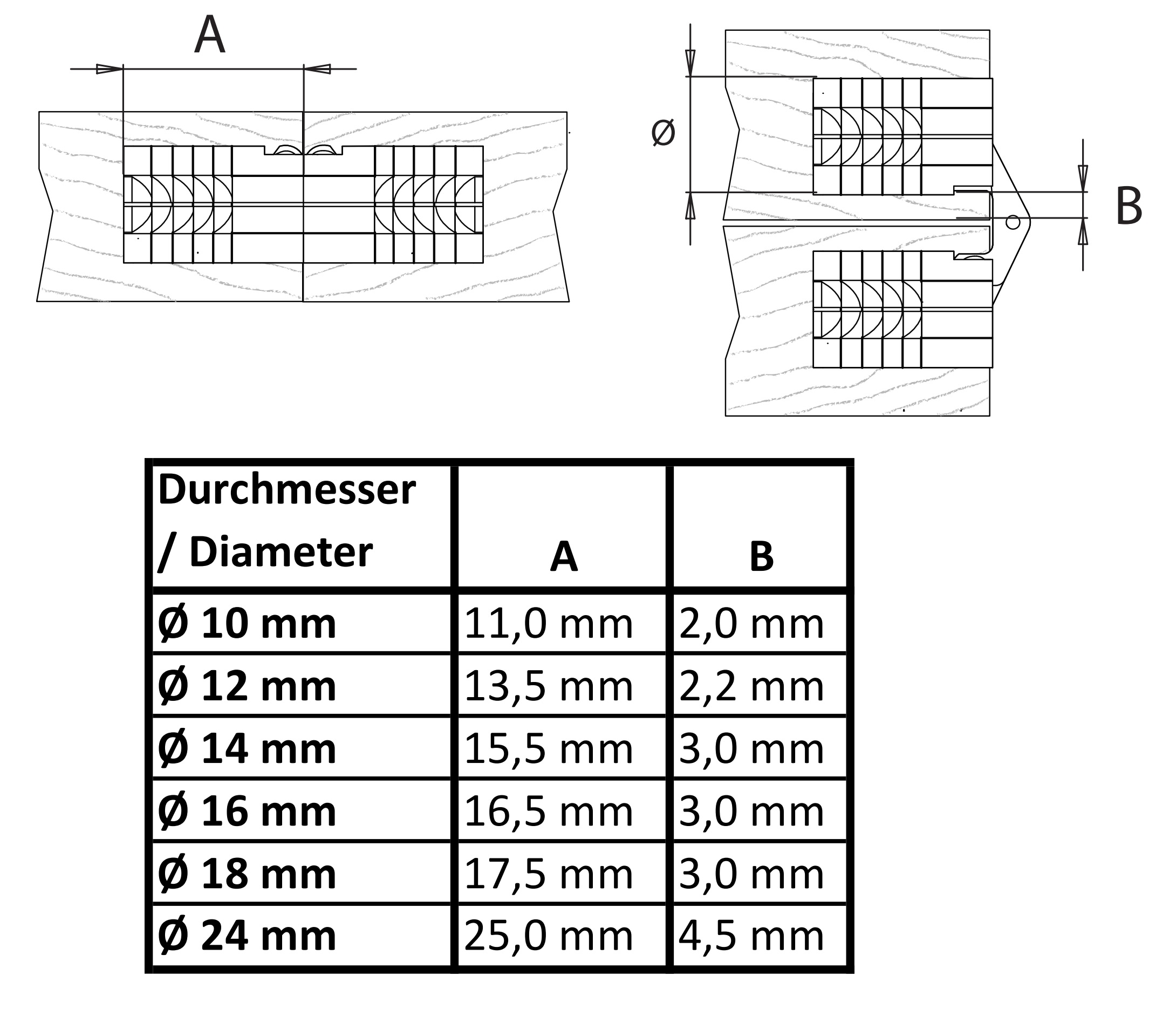 Set: 2 stuks UMAXO® onzichtbaar boorscharnier. Cilinderscharnier Meubelscharnier Inboorscharnier Meubelscharnier - Afbeelding 2