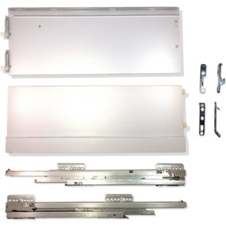 Ladeset Nova Pro SCALA, hoogte 186 mm. Hoge full-extension loopwagen, gedempt, gesynchroniseerd, 40kg. Kleur: Zilver