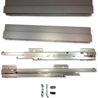 Ladeset Nova Pro SCALA. Kleur: Zilver. Volledig uitgetrokken gedempt, gesynchroniseerd, 40 kg, hoogte 90 mm
