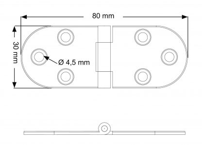 Klaptafel scharnier tekening