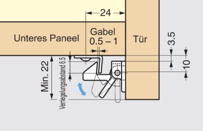 Krukslot zwart, vingerknop van polyamide met een stalen tegenplaat, LL-66BL van Sugatsune / LAMP® (Japan) - Afbeelding 5