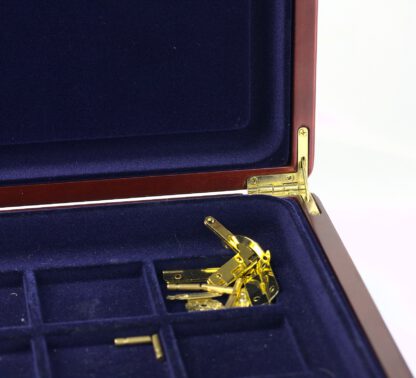 Set bestaande uit 2 stuks hoogwaardige SISO / UMAXO® kwartcirkel scharnieren, 90 graden. Steunscharnieren voor kleine decoratieve dozen, kratten of juwelendoosjes. Kwadrant ringen incl. Bevestigingsschroeven - Afbeelding 2