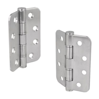 2 stuks hoogwaardige SISO / UMAXO® deurscharnieren van massief RVS 102 mm, met afgeronde hoeken, incl. Schroeven. Deurscharnier voor zware deuren. Roestvrijstalen scharnier SUS304 (V2A), materiaaldikte 3mm - Afbeelding 3