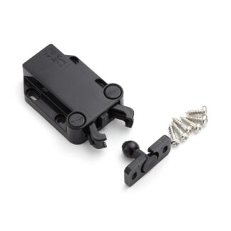 Niet-magnetische drukknoop MC-37F van SUGATSUNE / Lamp (Japan). Deuropener veerpal, automatische aanraakvergrendeling voor meubels te schroeven met tegenhanger en schroeven