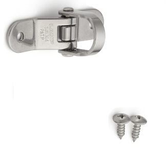 Flexibele draaibare haak van roestvrij staal voor vlakke oppervlakken, hoeken of randen. DZ-270 door Sugatsune LAMP® / Japan