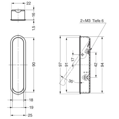Hoogwaardige ZDC gegoten handgreep van zamaklegering voor uitsparing. Inlaatgreep FH-100AM-00 en FH-100BM-00 van Sugatsune / LAMP® (Japan) - Afbeelding 4