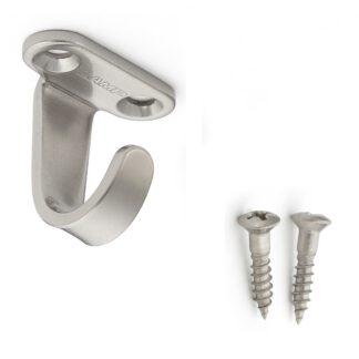 Hoogwaardige haak van roestvrij staal voor montage onder de gootsteen. Roestvrijstalen haken HJ-20S, HJ-30S en HJ-50S van Sugatsune / LAMPĀ® (Japan) - HJ-20S, 27 mm