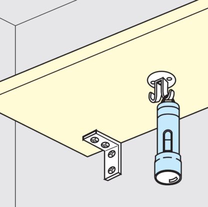 Hoogwaardige draaibare haak van roestvrij staal V2A voor plafondmontage. Roestvrijstalen haak RF-50S van Sugatsune / LAMP® (Japan) - Afbeelding 3