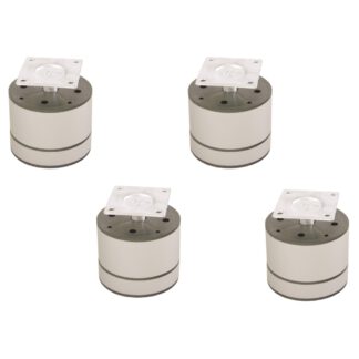 Design meubelpoten, set van 4, kleur: alu zilver, diameter: ⌀60 mm (2-3/8"), van SISO - 58mm