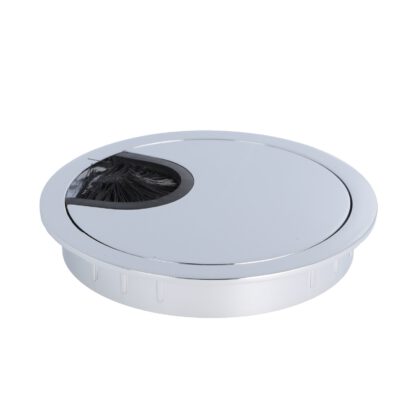 Hoogwaardige massieve kabeldoorvoer van zamak, ⌀80 mm voor bureau met borstelafdichting, oppervlak: verchroomd. Tabel kabelgeleider Kabelopening van SISO / Denemarken - Afbeelding 4