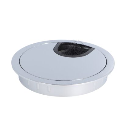 Hoogwaardige massieve kabeldoorvoer van zamak, ⌀80 mm voor bureau met borstelafdichting, oppervlak: verchroomd. Tabel kabelgeleider Kabelopening van SISO / Denemarken - Afbeelding 5