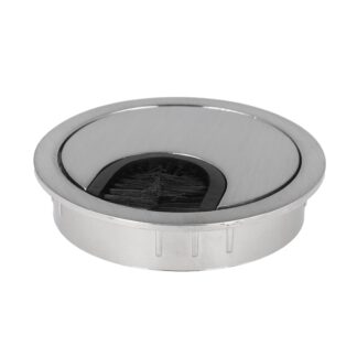 Hoogwaardige kabeldoorvoer van zamak, ⌀60 mm (2-3/8") voor bureau met borstelafdichting, oppervlak: RVS-look. Tabel kabelgeleider Kabelopening van SISO / Denemarken