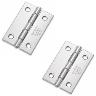 2 stukken hoogwaardige schroefscharnier, gemaakt van SUS304 roestvrij staal, laadcapaciteit: 4,5 kg (10 lbs), 38 mm (1-1/2"), B-1059-5. Robuust vlak scharnier voor machinedeuren, onderhoudsluiken en nog veel meer, door TAKIGEN (Japan)