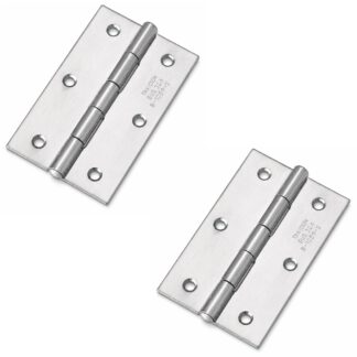 2 stukken hoogwaardige schroefscharnier, gemaakt van SUS304 roestvrij staal, laadvermogen: 10 kg (22 lbs), 76 mm (2-63/64"), B-1059-2. Robuust vlak scharnier voor machinedeuren, behuizingsdeuren, onderhoudsluiken en nog veel meer, door TAKIGEN (Japan)