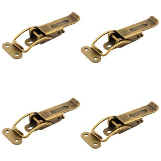 4 stuks uittrekbare tafelklemsluiting van staal, bronted, verstelbaar, met twee positiesloten, 70 mm (2.8") 24.03.001-1. Spanningssluiting Catch #22 gemaakt van staal, bronted, voor uitschuifbare tafel, doos, instrumentkast, werkblad, door SISO Denmark