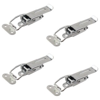 4 stuks uittrekbare tafelklemsluiting van staal, gegalvaniseerd, verstelbaar, met twee positiesloten, 70 mm (2.8") 24.03.003-6. Spanningssluiting Catch #22 gemaakt van staal, gegalvaniseerd, voor uitschuifbare tafel, doos, instrumentkoffer, werkblad, door