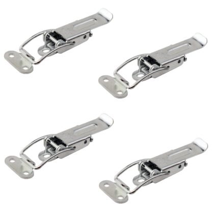 4 stuks uittrekbare tafelklemsluiting van staal, gegalvaniseerd, verstelbaar, met twee positiesloten, 70 mm (2.8") 24.03.003-6. Spanningssluiting Catch #22 gemaakt van staal, gegalvaniseerd, voor uitschuifbare tafel, doos, instrumentkoffer, werkblad, door