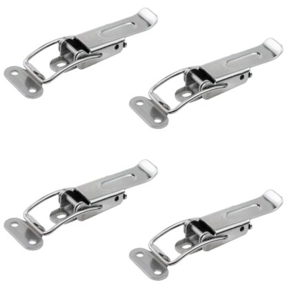 4-delige verlengtafelklem SUS304 (V2A) verstelbaar, met twee positiesloten, 70 mm (2.8") 24.03.000-1. Spanningssluiting Catch #22 gemaakt van SUS304 (V2A), glanzend gepolijst, voor uitschuifbare tafel, doos, instrumentenkast, werkblad, door SISO Denemarke