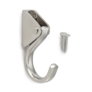 Beweegbare heavy-duty haak, gemaakt van roestvrij staal, afwerking: mat en gepolijst, 55,5 mm (2,2"), XL-JSF40TT. Roestvrijstalen haken voor muur, plafond, badkamer, buiten, zwembad en nog veel meer, door Sugatsune / LAMP® (Japan)
