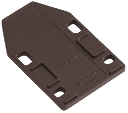 4-delige afstandsplaat, gemaakt van polyacetaal, oppervlak: bruin, 70 mm (2-3/4"), ML-120-DP4-BR. Compensatieplaat voor magnetische druksluitingen ML-120BR, ML-120W en ML-120BL van Sugatsune, van Sugatsune / LAMP® (Japan) - Afbeelding 4