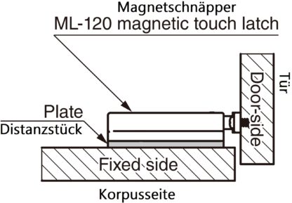 4-delige afstandsplaat, gemaakt van polyacetaal, oppervlak: bruin, 70 mm (2-3/4"), ML-120-DP4-BR. Compensatieplaat voor magnetische druksluitingen ML-120BR, ML-120W en ML-120BL van Sugatsune, van Sugatsune / LAMP® (Japan) - Afbeelding 3
