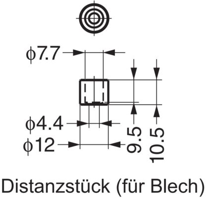 2 stuks stalen afstandhouder, oppervlak: gegalvaniseerd, 10,5 mm (0,5") BSP-8. Plaatwerk bevestiging BSP-8 voor handvat shell Sugatsune SD-160WB, handvat shell Sugatsune SD-160CR , door Sugatsune / LAMP® (Japan) - Afbeelding 2