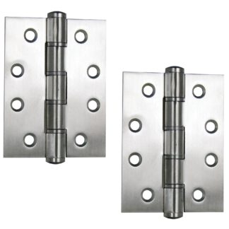 2 stuks hoogwaardige UMAXO® roestvrijstalen deurscharnieren 102mm, hoekvorm, incl. Schroeven. Deurscharnier voor zware deuren. Roestvrijstalen scharnier SUS304 (V2A), materiaaldikte 3mm