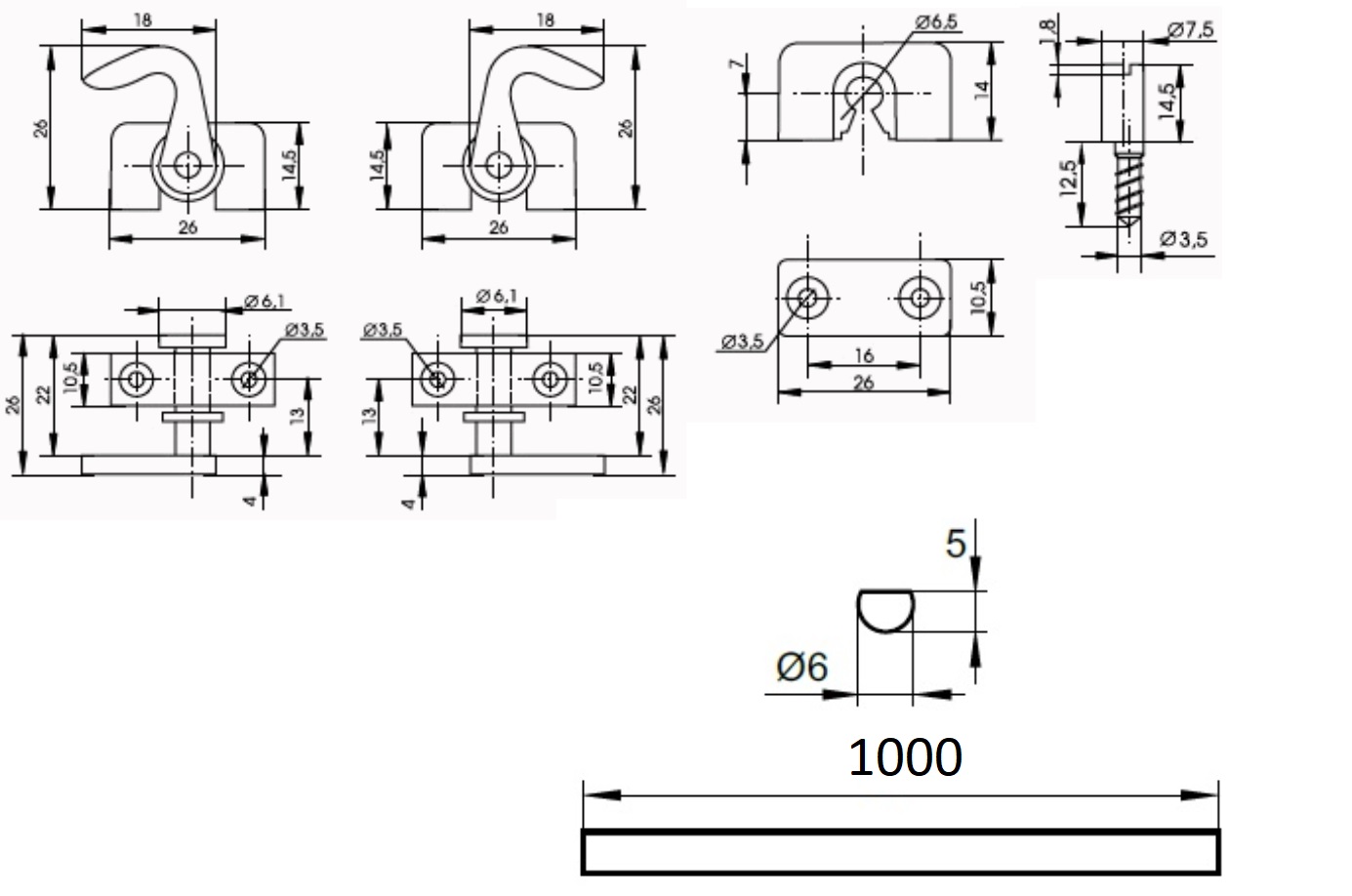 Draaistangslot incl. 2 zwenkstangen 1000 mm, gelijksluitend, rechtsvergrendeld, oppervlak: vernikkeld, 14.05.268+2x14.05.720. Espagnoletslot voor meubels, kledingkast, kledingkast en nog veel meer, set voor een kastdeur, door SISO Denmark - Afbeelding 7