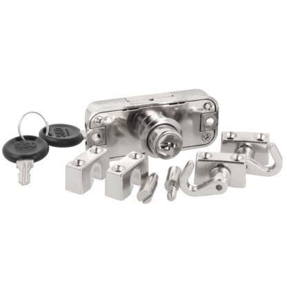 Draaistangslot incl. 2 zwenkstangen 1200 mm, gelijksluitend, rechtsvergrendeld, oppervlak: vernikkeld, 14.05.268+2x14.05.725. Espagnoletslot voor meubels, kledingkast, kledingkast en nog veel meer, set voor een kastdeur, door SISO Denmark - Afbeelding 4