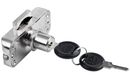 Draaistangslot incl. 2 zwenkstangen 1200 mm, gelijksluitend, rechtsvergrendeld, oppervlak: vernikkeld, 14.05.268+2x14.05.725. Espagnoletslot voor meubels, kledingkast, kledingkast en nog veel meer, set voor een kastdeur, door SISO Denmark - Afbeelding 2