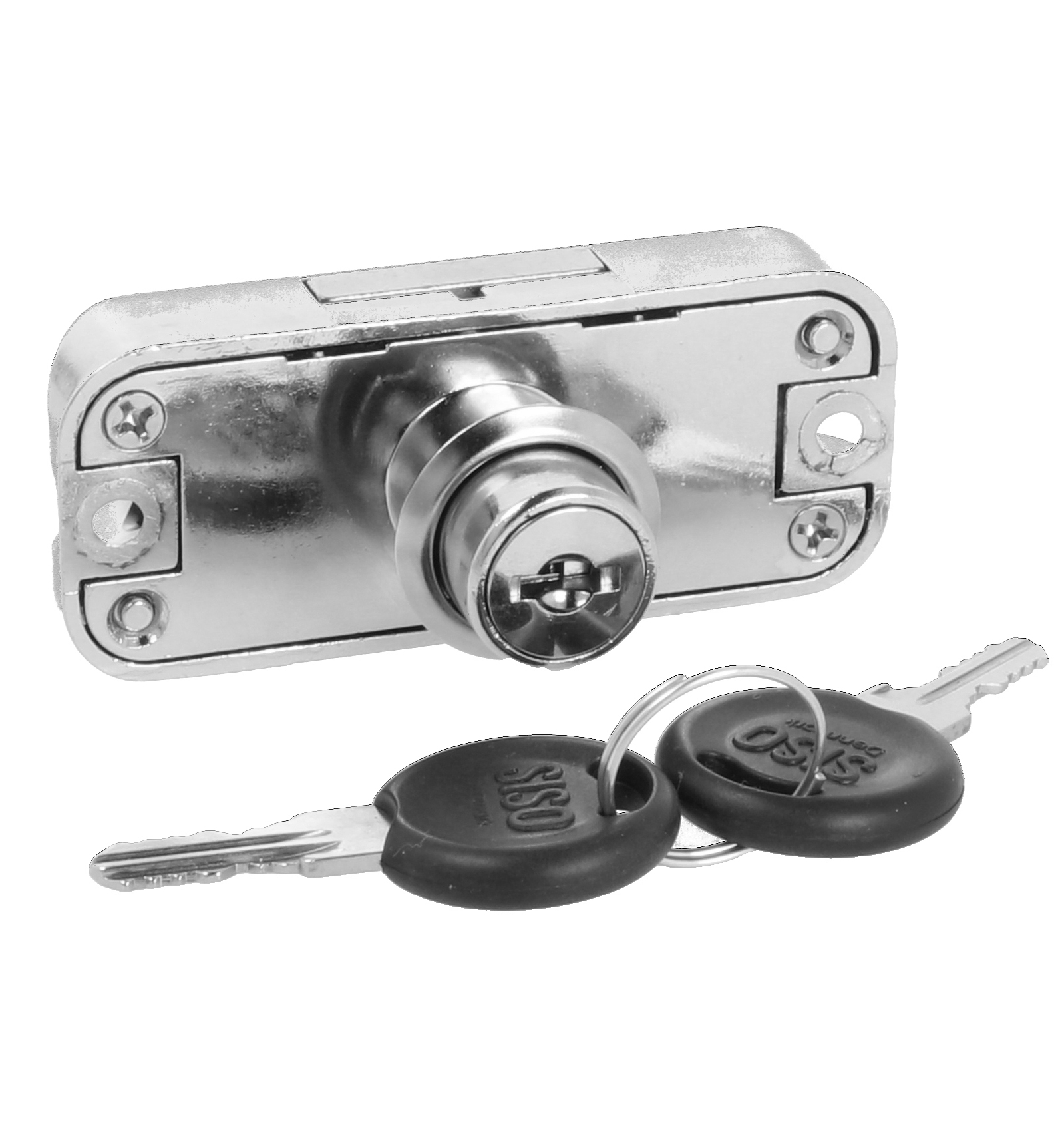 Draaistangslot incl. 2 zwenkstangen 1000 mm, gelijksluitend, rechtsvergrendeld, oppervlak: vernikkeld, 14.05.268+2x14.05.720. Espagnoletslot voor meubels, kledingkast, kledingkast en nog veel meer, set voor een kastdeur, door SISO Denmark - Afbeelding 3