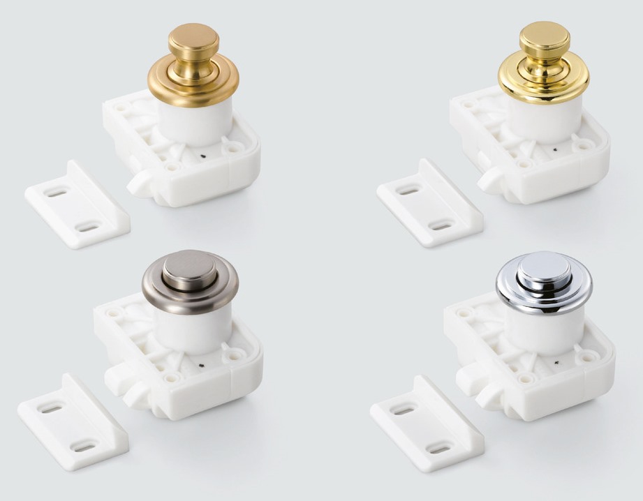 Hoogwaardige drukknoop met handgreepfunctie, gemaakt van messing, oppervlak: verchroomd, uitvoering: rond, TLP-CR en TLP-LBM(W). Stevige drukknoop voor caravan, jacht en nog veel meer, van Sugatsune / LAMP® (Japan) - Afbeelding 7
