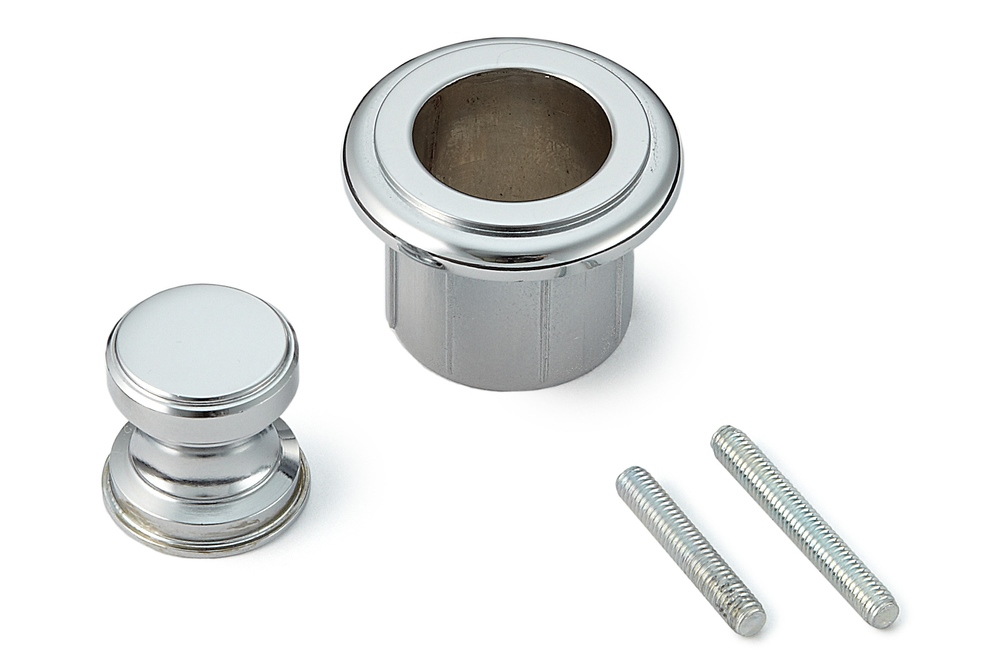 Hoogwaardige drukknoop met handgreepfunctie, gemaakt van messing, oppervlak: verchroomd, uitvoering: rond, TLP-CR en TLP-LBM(W). Stevige drukknoop voor caravan, jacht en nog veel meer, van Sugatsune / LAMP® (Japan) - Afbeelding 6