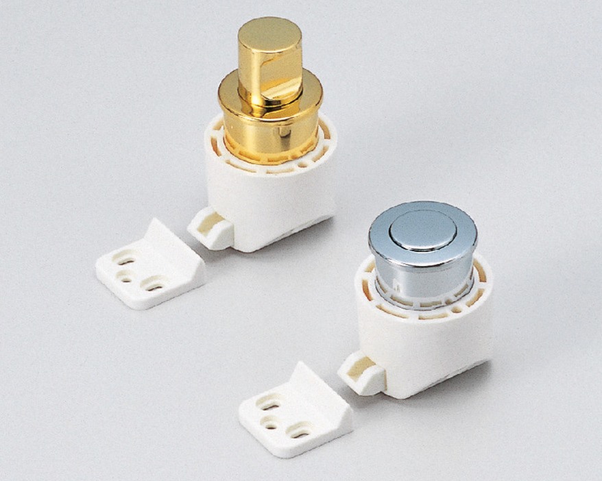 Hoogwaardige drukknoopsluiting met handvatfunctie, gemaakt van zinklegering (ZDC), oppervlak: verchroomd, uitvoering: rechts, PKL05RCR en PKLW. Stevige drukknoop voor jacht en nog veel meer, van Sugatsune / LAMP® (Japan) - Afbeelding 5