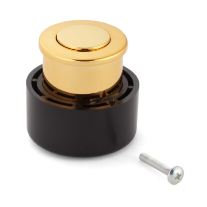 Hoogwaardige drukknopgreep gemaakt van zinklegering, oppervlak: goudkleurig, glanzend gepolijst, PK04GA. Hoge kwaliteit solide en elegante pushlock gemaakt van ZDC voor lade, campermeubilair, boten, privévliegtuigen en nog veel meer, door Sugatsune / LAMP - Afbeelding 2