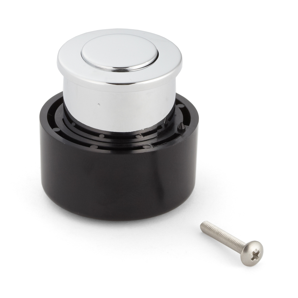 Hoogwaardige drukknopgreep van zinklegering, oppervlak: verchroomd, 18,8 mm (0,8") PK03CR. Hoge kwaliteit solide en elegante pushlock gemaakt van ZDC voor lade, campermeubilair, boten, privévliegtuigen en nog veel meer, door Sugatsune / LAMP® (Japan) - Afbeelding 2