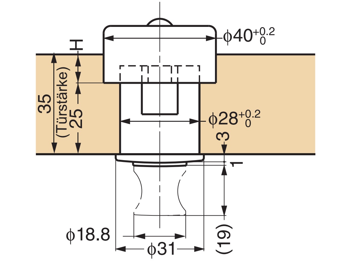 Hoogwaardige drukknopgreep van zinklegering, oppervlak: verchroomd, 18,8 mm (0,8") PK03CR. Hoge kwaliteit solide en elegante pushlock gemaakt van ZDC voor lade, campermeubilair, boten, privévliegtuigen en nog veel meer, door Sugatsune / LAMP® (Japan) - Afbeelding 6