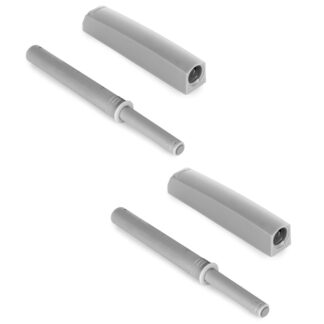 2-delige elegante kliksluiting, met montagebehuizing, oppervlak: grijs, uitvoering: niet-magnetisch, 1900221. Stabiele push-to-open deuropener voor meubeldeuren, kastdeuren, kleppen en nog veel meer, van EMUCA