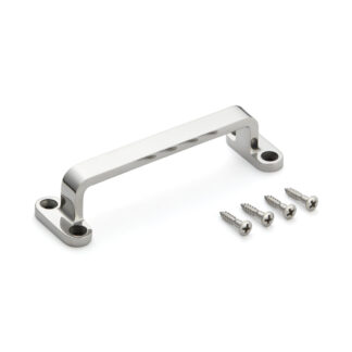 Roestvrijstalen handgreep V2A (SUS304), 120 mm (4,8″) FT-120. Hoogwaardige massief roestvrijstalen handgreep van roestvrij staal V2A (SUS304), spiegelgepolijst met vier montagegaten, voor schepen, boten, jachten, roestvrijstalen keukens van Sugatsune / LAMP® (Japan)