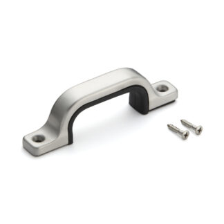 Roestvrijstalen rubberen handgreep V2A (SUS304), 120 mm (4,8″) US-120S. Hoogwaardige roestvrijstalen rubberen handgreep gemaakt van roestvrij staal V2A (SUS304), satijnmat, voor schepen, boten, natte omgevingen van Sugatsune / LAMP® (Japan)