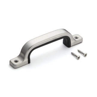 Roestvrijstalen rubberen handgreep V2A (SUS304), 160 mm (6,3″) US-160S. Hoogwaardige roestvrijstalen rubberen handgreep gemaakt van roestvrij staal V2A (SUS304), satijnmat, voor schepen, boten, natte omgevingen van Sugatsune / LAMP® (Japan)