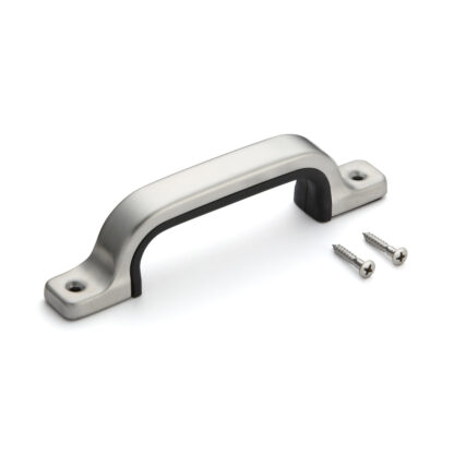 Roestvrijstalen rubberen handgreep V2A (SUS304), 160 mm (6,3″) US-160S. Hoogwaardige roestvrijstalen rubberen handgreep gemaakt van roestvrij staal V2A (SUS304), satijnmat, voor schepen, boten, natte omgevingen van Sugatsune / LAMP® (Japan)