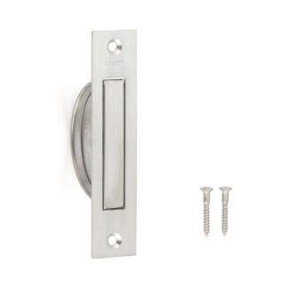 SUS304 roestvrijstalen inklapbare handgreep, 110 mm (4,4 ") HR-110S. Draaibare RVS inklapbare handgreep van RVS V2A, satijn mat, voor inspectieklep, inspectiedeur, onderhoudsdeur, vochtige omgeving, schip, caravan van Sugatsune / LAMP® (Japan)