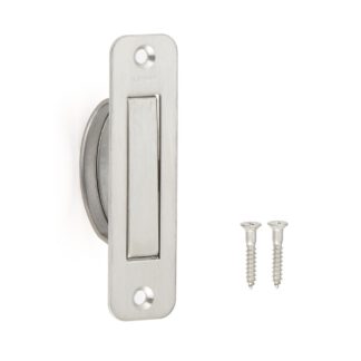 SUS304 roestvrijstalen inklapbare handgreep, 90 mm (3,6″) HR-90RS. Draaibare RVS inklapbare handgreep van RVS V2A, satijn mat, voor inspectieklep, inspectiedeur, onderhoudsdeur, vochtige omgeving, schip, caravan van Sugatsune / LAMP® (Japan)