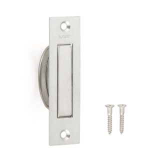 SUS304 roestvrijstalen inklapbare handgreep, 90 mm (3,6″) HR-90S. Draaibare RVS inklapbare handgreep van RVS V2A, satijn mat, voor inspectieklep, inspectiedeur, onderhoudsdeur, vochtige omgeving, schip, caravan van Sugatsune / LAMP® (Japan)