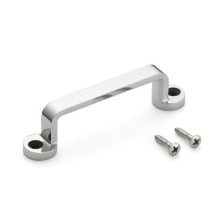 RVS deurkruk V2A (SUS304), 100 mm (4″) FT-100. Hoogwaardige massieve RVS deurkruk van RVS V2A (SUS304), hoogglans gepolijst, voor schepen, boten, jachten, RVS keukens van Sugatsune / LAMP® (Japan)