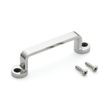 RVS deurkruk V2A (SUS304), 100 mm (4″) FT-100. Hoogwaardige massieve RVS deurkruk van RVS V2A (SUS304), hoogglans gepolijst, voor schepen, boten, jachten, RVS keukens van Sugatsune / LAMP® (Japan)