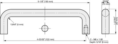 RVS deurkruk V2A (SUS304), 130 mm (5,2″) H-42-C-4. Hoogwaardige roestvrijstalen deurkruk van roestvrij staal V2A (SUS304), hoogglans gepolijst, voor vochtige omgevingen, schepen, voedsel, medische ruimte door Sugatsune / LAMP® (Japan) - Afbeelding 3